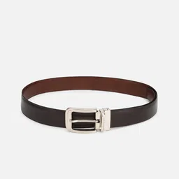 Louis Philippe Men Brown Reversible Textured Leather Belt-image-39