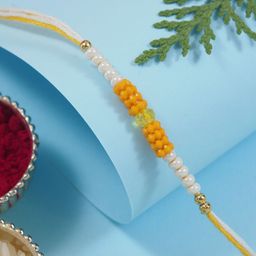 I Jewels Beaded Thread Rakhi With Roli Chawal & Greeting Card-image-41
