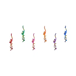 Comet Busters 6 Pcs Multicoloured Curved Shape Stone Studded Bindi image 2
