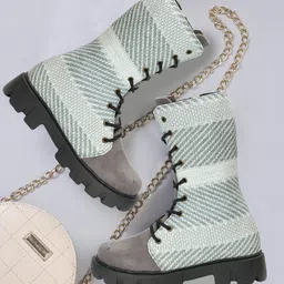FASHIMO Women Printed High-Top Chunky Boots-picture-19