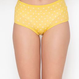 Clovia Women Yellow Geometric Printed Cotton High-Rise Hipster Briefs PN3221C023XL-image-31