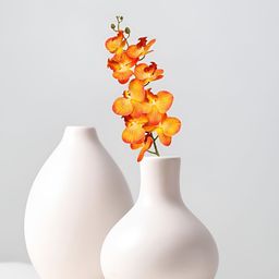 THE HOME CO. Orange 1 Pieces Hanging Orchid Artificial Flower With Pot-46