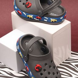 NEOZ Boys Grey & Blue Rubber Clogs-image-83