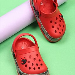 NEOZ Boys Red & Beige Rubber Clogs-image-14