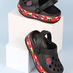 NEOZ Boys Black & Red Rubber Clogs-picture-23