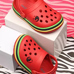 NEOZ Boys Red & Green Rubber Clogs-29