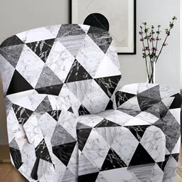 Cortina Printed Polyester Stretchable One Seater Recliner Cover-image-10