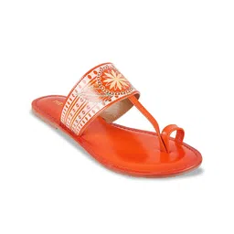 Metro Printed Leather One Toe Flats-75