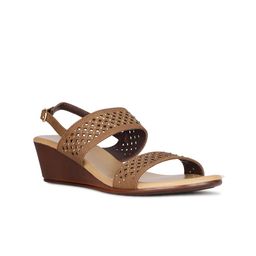 Bata Textured Open Toe Wedge Heels-11