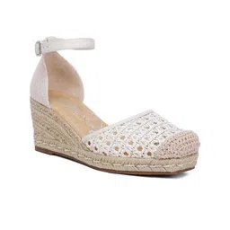 London Rag Textured Open Toe Wedge Heels-13