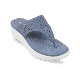 Metro Open Toe T-Strap Flats with Laser Cuts-45