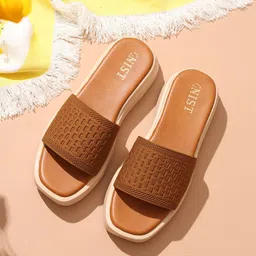 GNIST Woven Design Open Toe Flatform Sandals-68