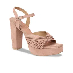 Tao Paris Textured Open Toe Suede Block Heels image 2
