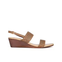 Bata Textured Open Toe Wedge Heels image 5