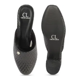 Carlton London Embellished Pointed Toe Block Pumps With Laser Cuts image 4