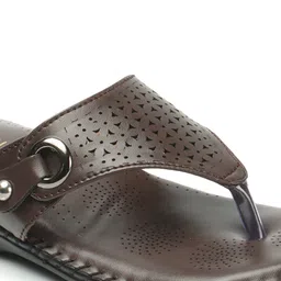 Denill Textured Open Toe Flats With Laser Cuts image 5