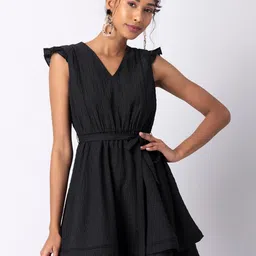 FabAlley Black Georgette Mini Dress-image-66