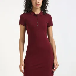 Tommy Hilfiger Women Shirt Collar Polo T-shirt Dress-image-79