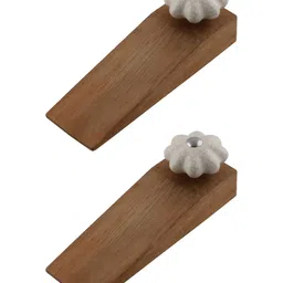 Indianshelf Brown & White 2 Pieces Melon Crackle Door Stopper Floor-image-56