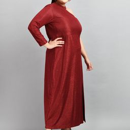 PrettyPlus by Desinoor.com Red Maxi Dress image 3