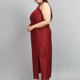PrettyPlus by Desinoor.com Red Maxi Dress image 4