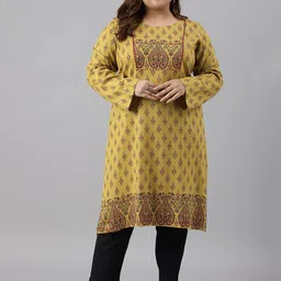 W Women Plus Size Ethnic Motifs Printed Acrylic Kurta-20
