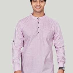 Authentics Cotton Self Textured Short Kurta-image-10