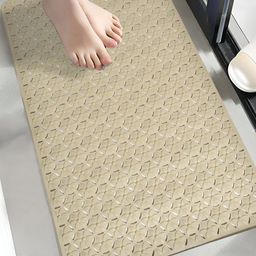 Yellow Weaves Beige Textured Shower Mat-39