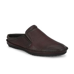 Egoss Men Textured Leather Mules-image-86