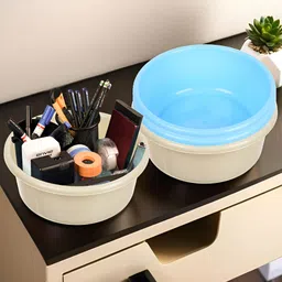Kuber Industries Cream-Coloured Set of 4 Regular Desk Organiser Organisers-87