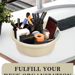 Kuber Industries Cream-Coloured Set of 4 Regular Desk Organiser Organisers image 2