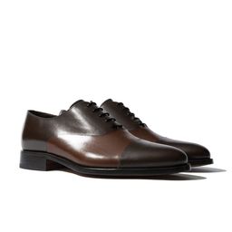 Rapawalk Brown & Coffee Brown Handcrafted Standard Width Leather Oxfords-image-61