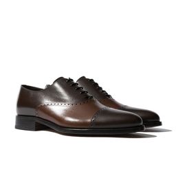 Rapawalk Brown & Coffee Brown Handcrafted Standard Width Leather Oxfords-image-24