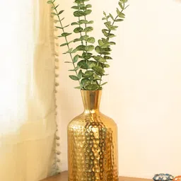 MARKET99 Gold Toned Textured Metal Unbreakable Vases-44