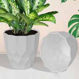 Kuber Industries Red & White 5 Pieces Indoor & Outdoor Planters-76