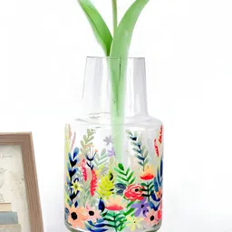 Ekhasa Transparent Printed Thickened Crystal Glass Vase-image-91