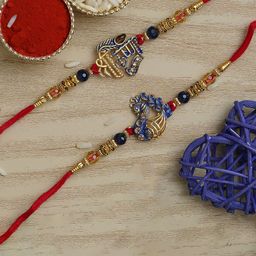 Fashion Bizz Set of 2 Krishna Studded Designer Rakhis-image-5