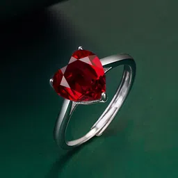 Designs & You Silver-Plated Ice-Cut American Diamond Studded Finger Ring-55