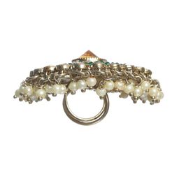 Anouk Gold-Plated Kundan Studded Adjustable Finger Ring image 5