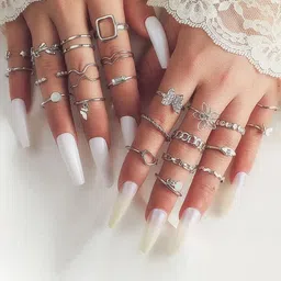 Jewels Galaxy Set of 23 Silver-Plated Finger Rings-image-77