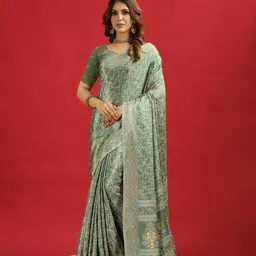 NIRMAL CREATION Floral Printed Pure Crepe Saree-23