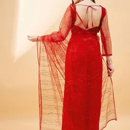 all about you Embellished Sequinned Net Saree image 3