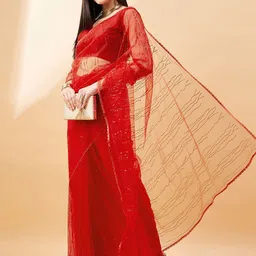 all about you Embellished Sequinned Net Saree image 4