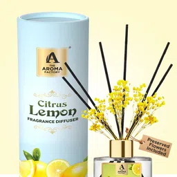The Aroma Factory Transparent & Yellow Citrus lemon Reed Aroma Oil Diffusers 100 ml-31