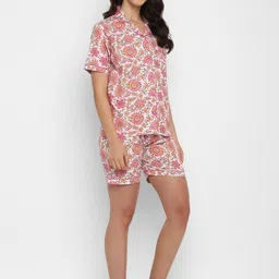 shopbloom Floral Printed Pure Cotton Night Suit-image-64