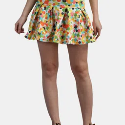 N-Gal Dots Printed Mini Skorts Skirt With Attached Inner Short-image-95