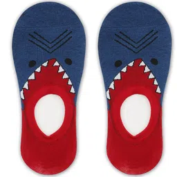 TOFFCRAFT Men Blue & Red Patterned Shoe-liner Socks-0