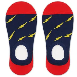 TOFFCRAFT Men Blue & Red Patterned Shoe-liner Socks-46