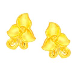 BHIMA 22K Hallmark 916 Purity Yellow Gold Molding Flower Stud-image-45