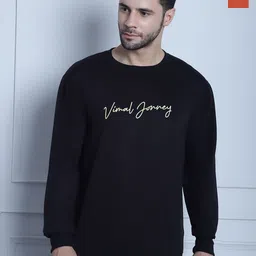 VIMAL JONNEY Pack Of 2 Typography Printed Cotton Fleece Pullover Sweatshirts-image-51